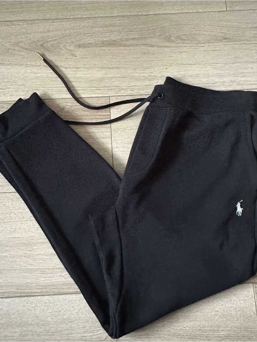 Polo Ralph Lauren Fleece Joggers Sweatpants Men Black M Pony Preppy Drawstring